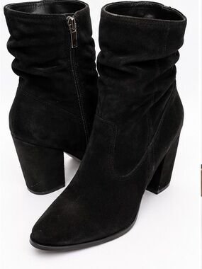 Black suede booties